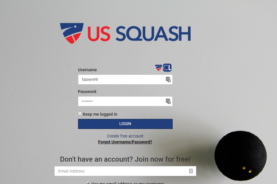 How to register to Orlando Squash Ladder by registering on Club Locker
