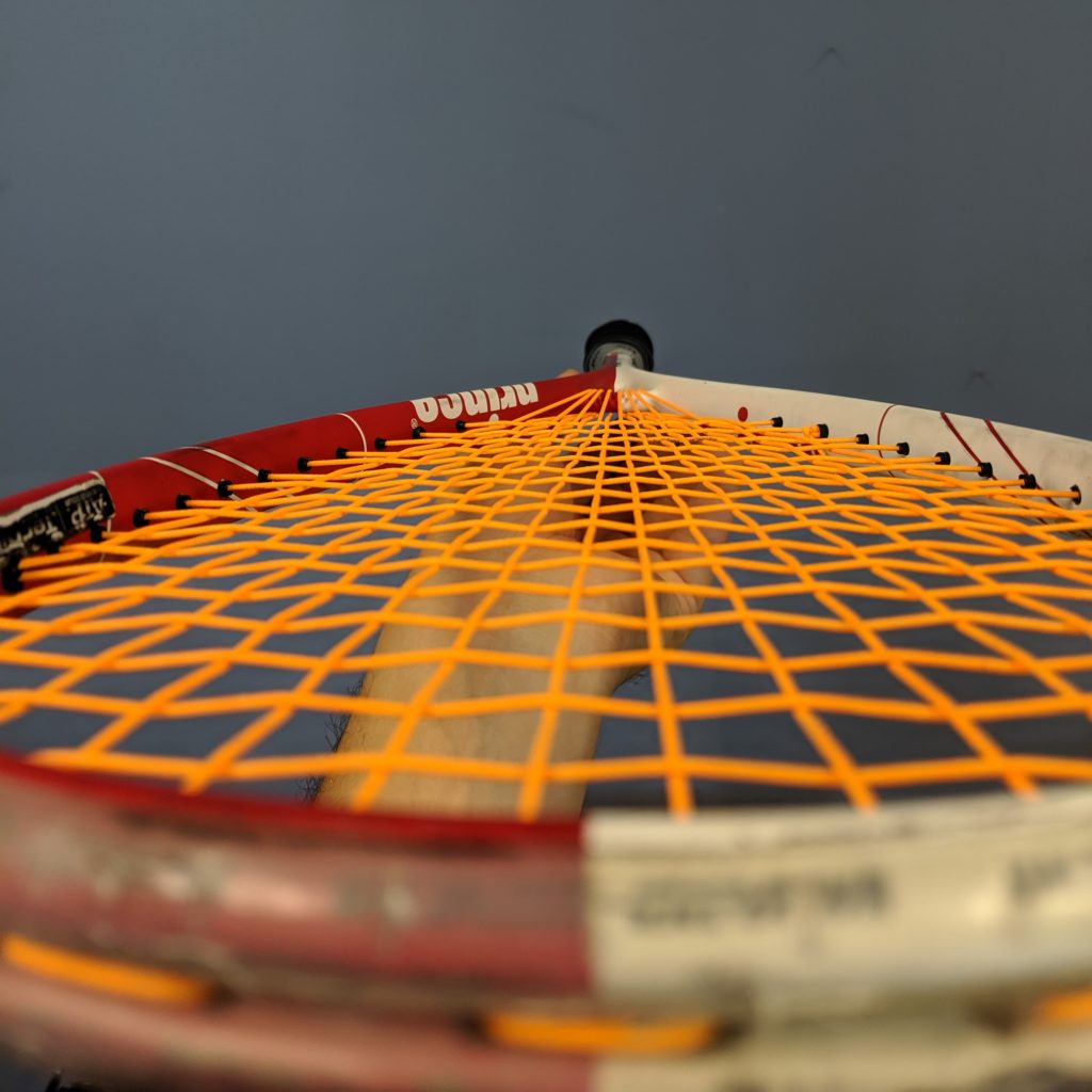 Squash Racquet restrung with ashaway zx string orlando squash